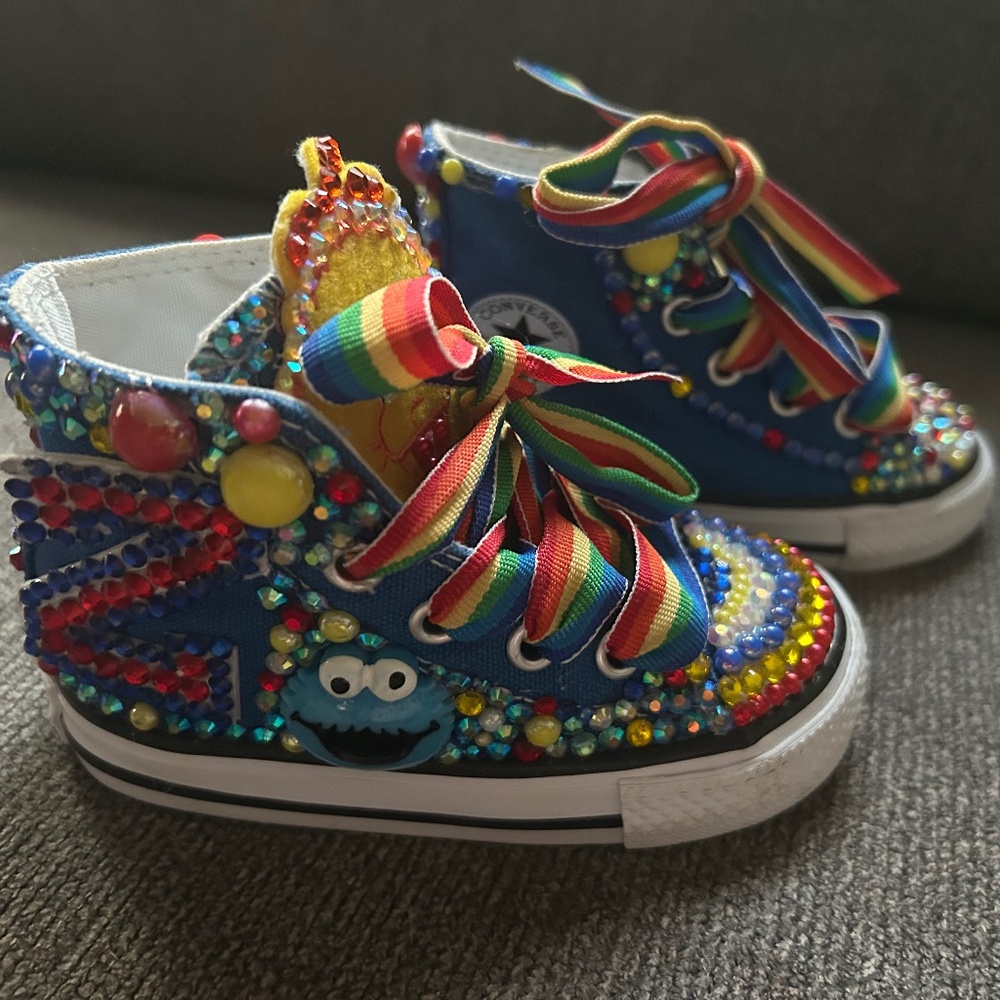 Customized Blue Converses